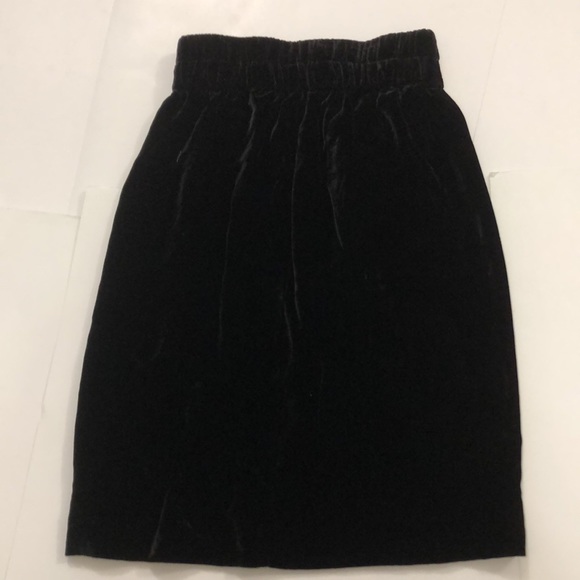 J. Crew XXS Black Velvet Skirt 2 Pockets Elastic waist soft Excellent Condition - Picture 7 of 7
